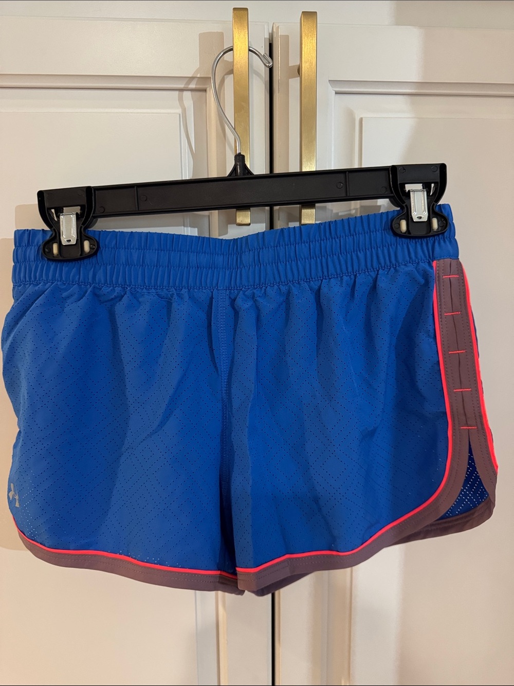 Under Armour Blue Athletic Shorts with Pink Trim